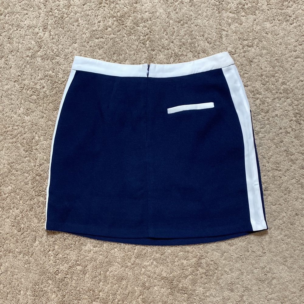 Navy White Rimmed Mini Skirt S